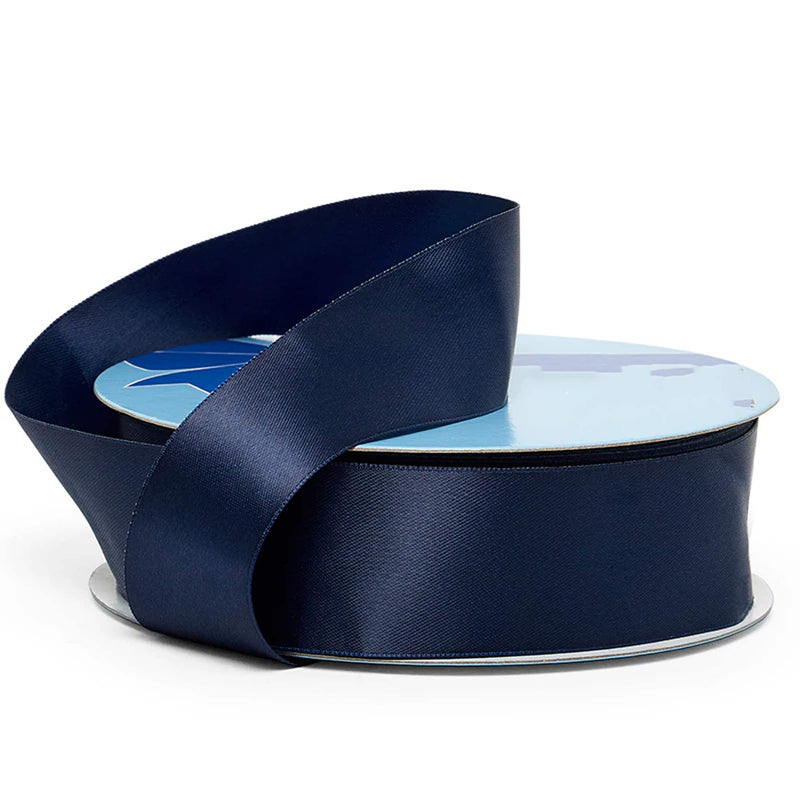 Satin Ribbon for Custom Crafting Projects 3 '' X 25 yd Double Faced 1 / roll Navy