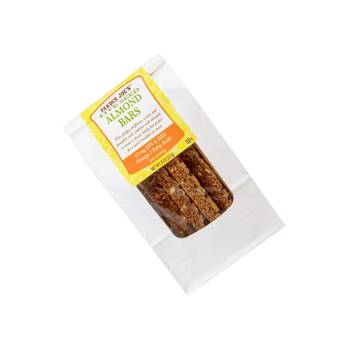 Trader Joe's Five Seed Almond Bars Crunchy & Nutritious 8 Oz