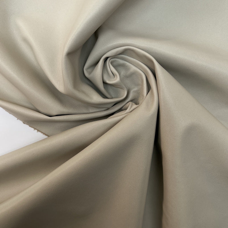 Beige Stretch Leather Fabric