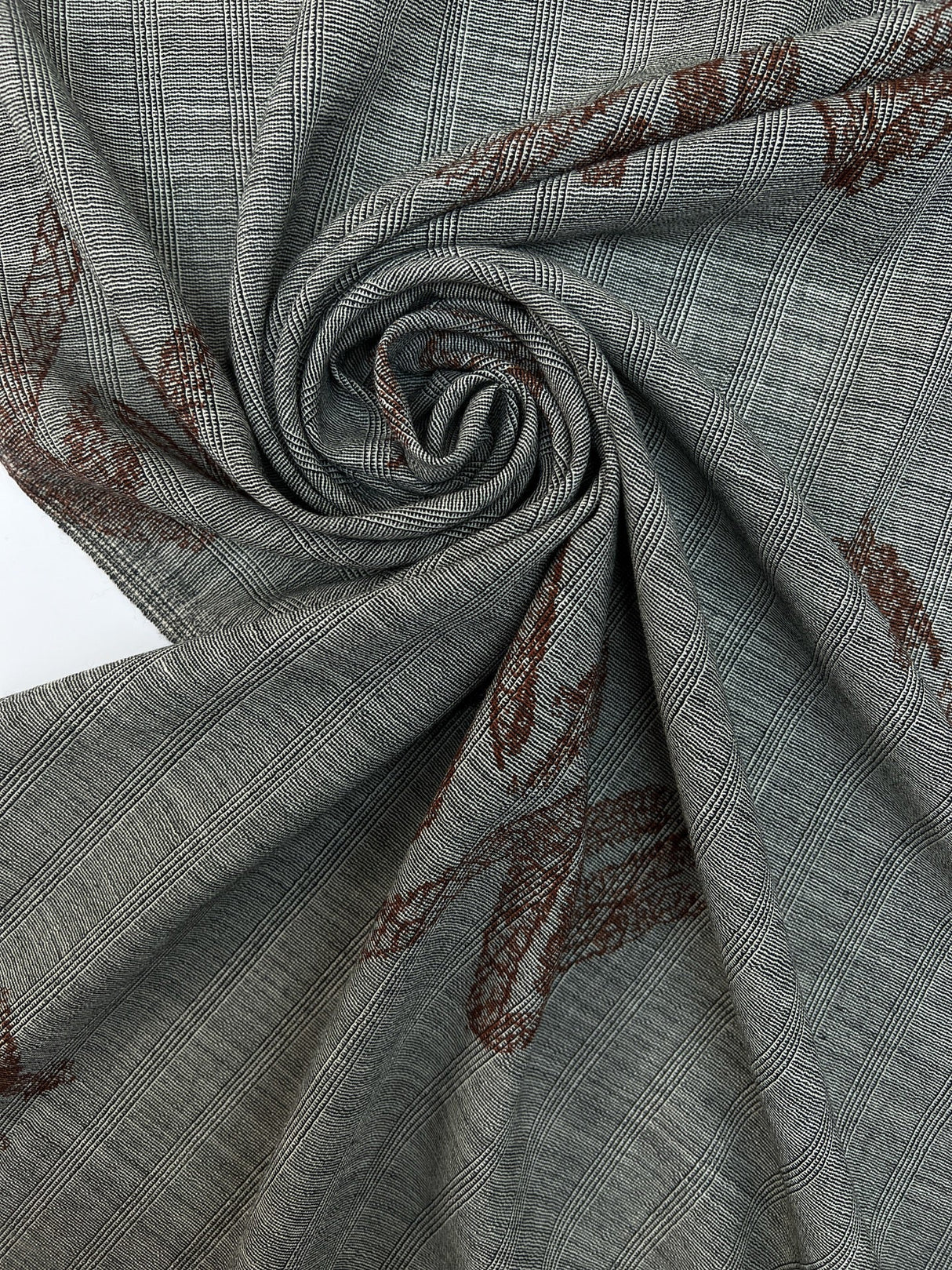 Wool Printed Abstract Striped Fabric