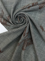 Wool Printed Abstract Striped Fabric
