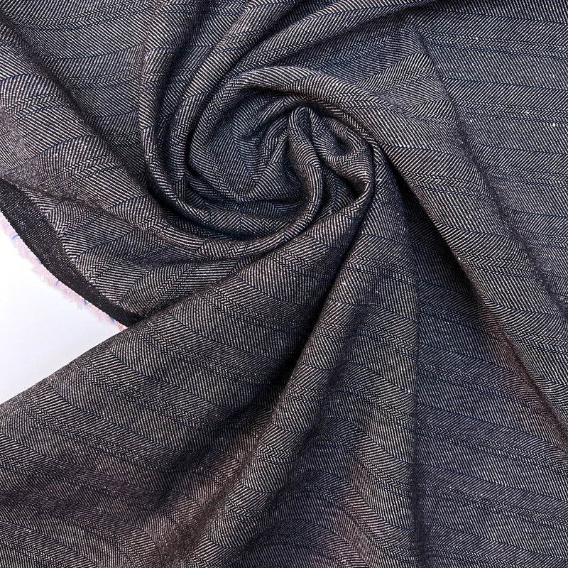 Wool Tweed Striped Melange Herringbone