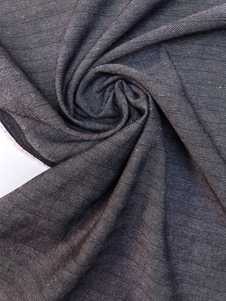 Wool Tweed Striped Melange Herringbone