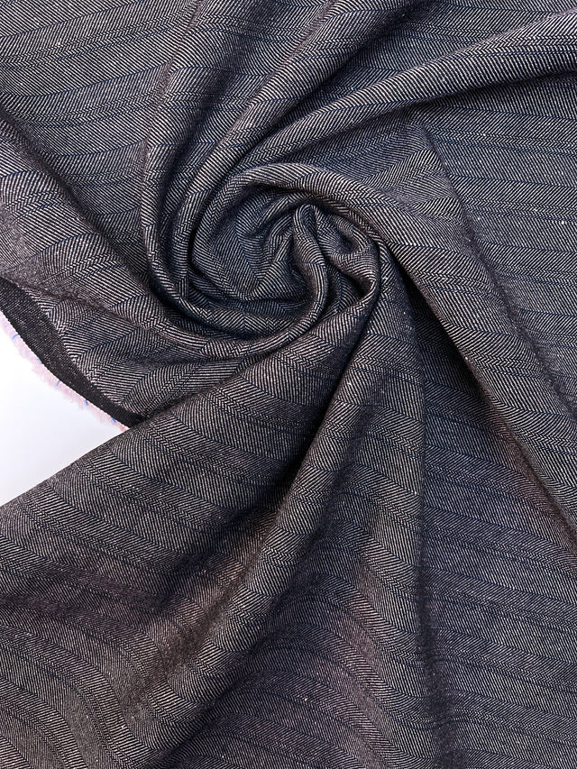Wool Tweed Striped Melange Herringbone