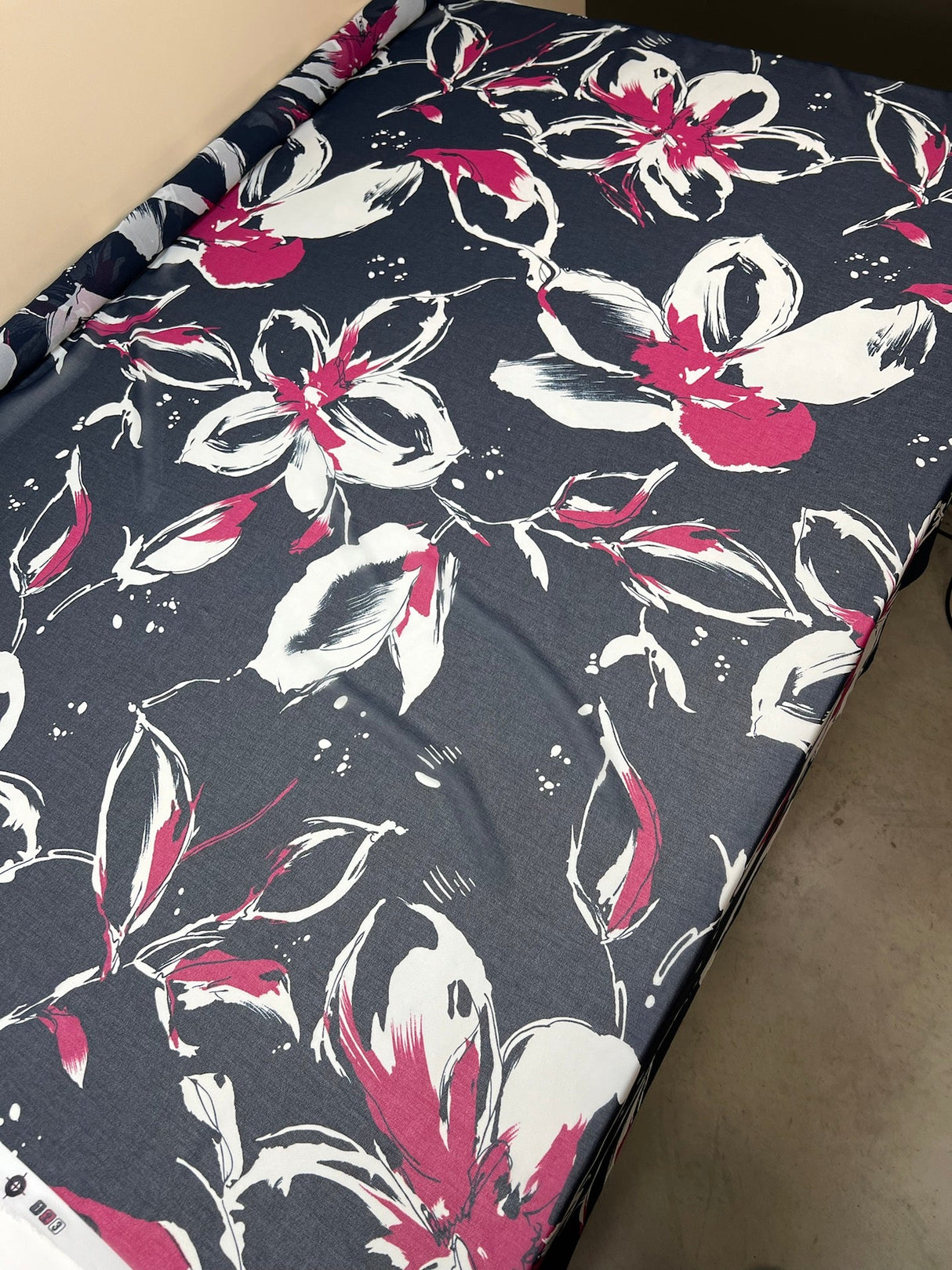 Polyester Chiffon Crepe Printed Blue-Pink