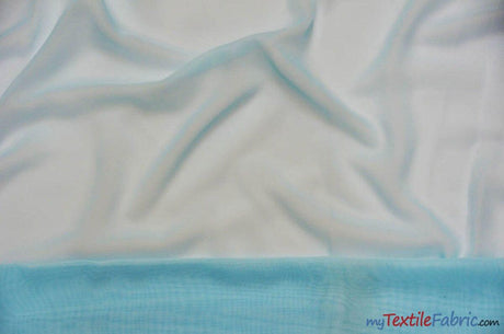 Double Georgette 100 Percent Polyester Fabric - Sheer Crepe Texture, 60" Width, Multiple Colors (1 Yard)