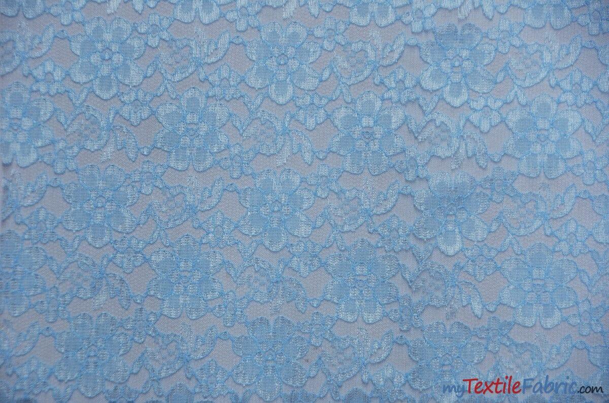 Raschel Lace Polyester Fabric - Floral Sheer Lace, 58/60" Width (1 Yard)