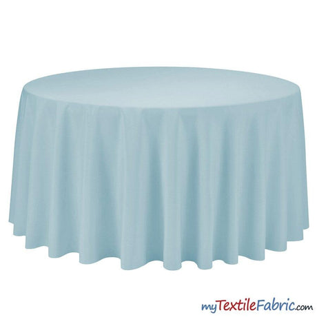 108 Inch Round Polyester Seamless Tablecloth Fabric - Solid Color, 108" Diameter (By Piece)