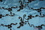 Ribbon Taffeta Polyester Fabric - Embroidered Ribbon Cord, Multiple Colors, 54" Width (1 Yard)