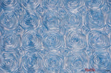 Rosette Satin Polyester Fabric - 3D Satin Floral Embroidery, 52/54" Width (Yards, Bolts, Sample Swatch)