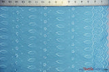 Polyester Cotton Eyelet Embroidery Fabric - Double Sided Border, 45" Wide, Multiple Colors (1 Yard)