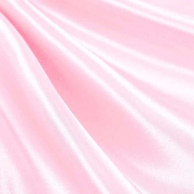 Baby Pink Satin Charmeuse Fabric - Baby Pink, Solid, 60" Width