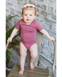 Lucky Friends 701 Baby Onesie Cotton Fabric - Mauve, Short Sleeve, Snap Buttons (0/3-12/18)