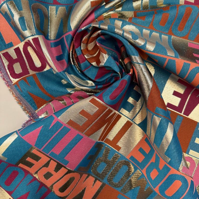 Polyester Jacquard Multicolour Graphic Fabric