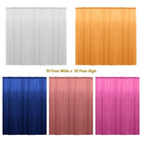 Backdrop Drape Curtain Polyester Poplin Fabric - Seamless, 10 Feet Wide X 10 Feet High (1 Panel)