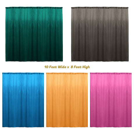 Backdrop Drape Curtain Polyester Poplin Fabric - Seamless, 10 Feet Wide x 8 Feet High (1 Panel)