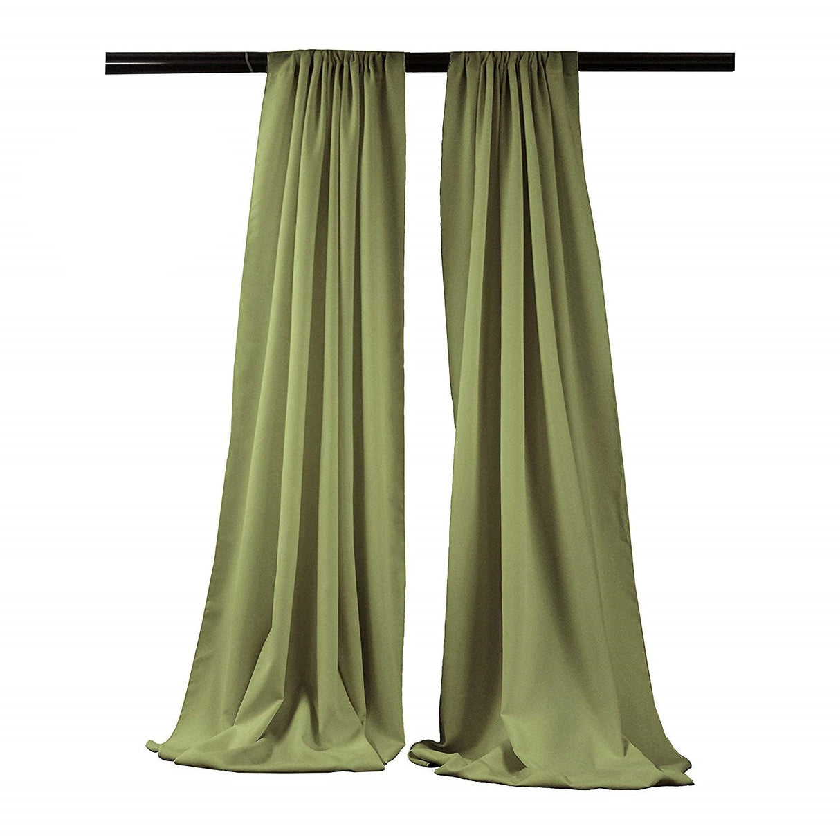 Backdrop Drape Curtain Polyester Poplin Fabric - Seamless, 5 Feet Wide X 15 Feet High (1 Set)