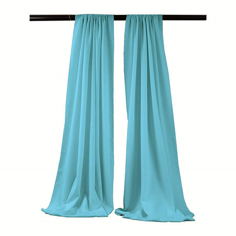 Backdrop Drape Curtain Polyester Poplin Fabric - Seamless, 5 Feet Wide X 20 Feet High, Color Options (1 Set)