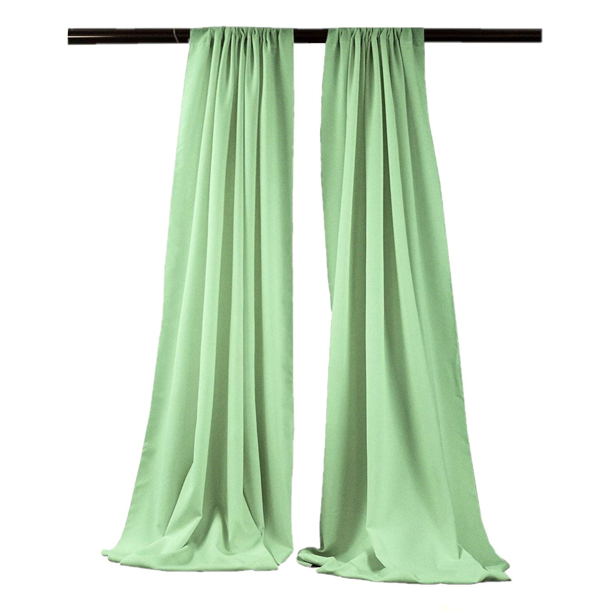 Backdrop Drape Curtain Polyester Poplin Fabric - Seamless, 5 Feet Wide X 20 Feet High, Color Options (1 Set)