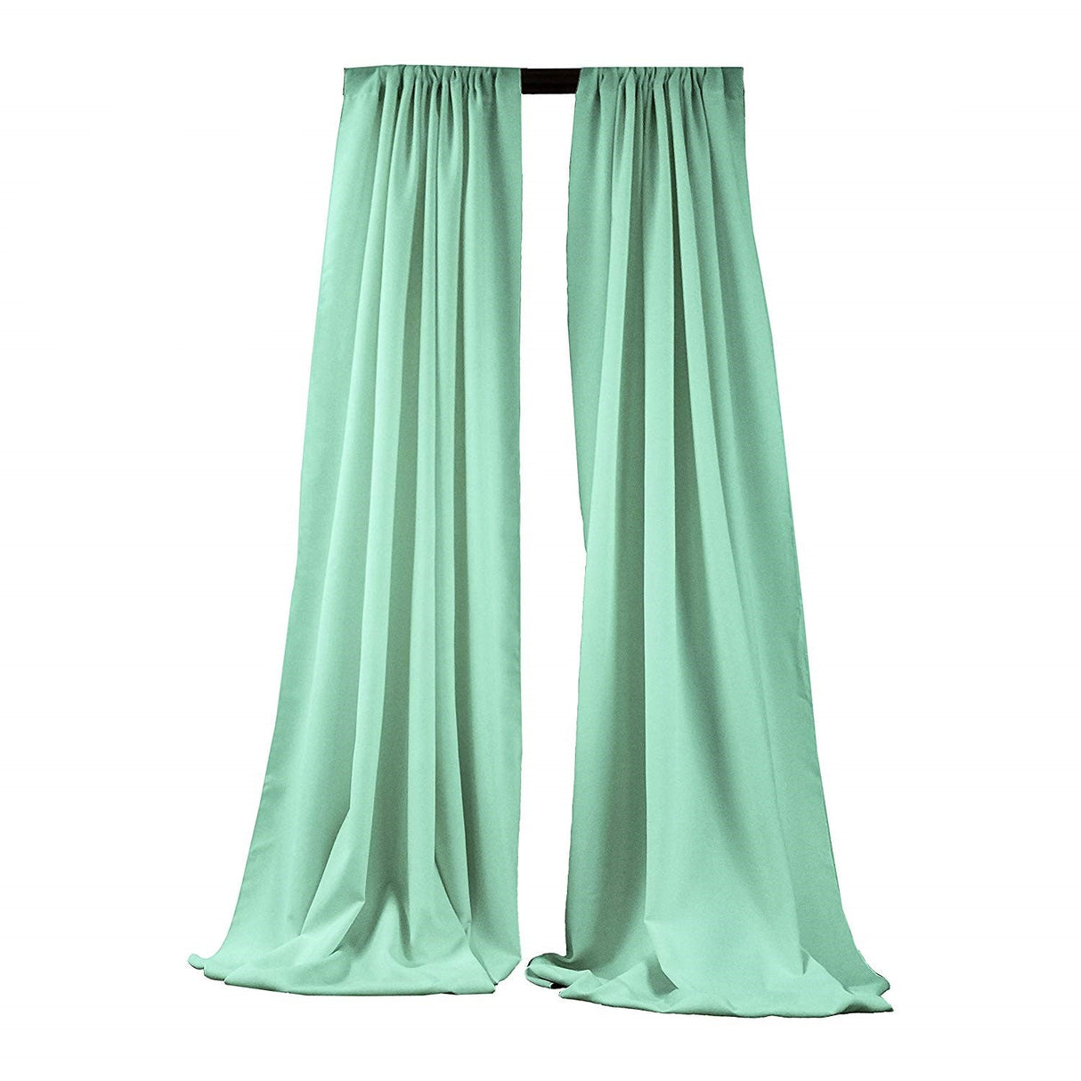 Backdrop Drape Curtain Polyester Poplin Fabric - Seamless, 5 Feet Wide x 8 Feet High, Color Options (1 Set)