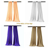 Backdrop Drape Curtain Polyester Poplin Fabric - Seamless, 5 Feet Wide x 8 Feet High, Color Options (1 Set)