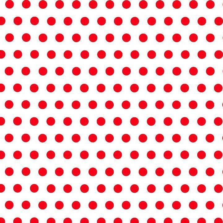 1″ One Inch Red Polka Dot on White Poly Cotton Fabric,