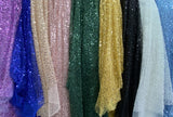 BPS Mesh Lace Black Polyester Fabric - Black Beads Pearls And Sequin Mesh, 60" Width (1 Yard)