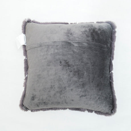 Golden Faux Fur Glow Fluffy Pillow Polyester Fabric - Black Moon With Gold Foil, 20" X 20" (1 Pillow)