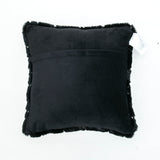 Golden Faux Fur Glow Fluffy Pillow Polyester Fabric - Black Moon With Gold Foil, 20" X 20" (1 Pillow)