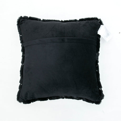 Golden Faux Fur Glow Fluffy Pillow Polyester Fabric - Black Moon With Gold Foil, 20" X 20" (1 Pillow)