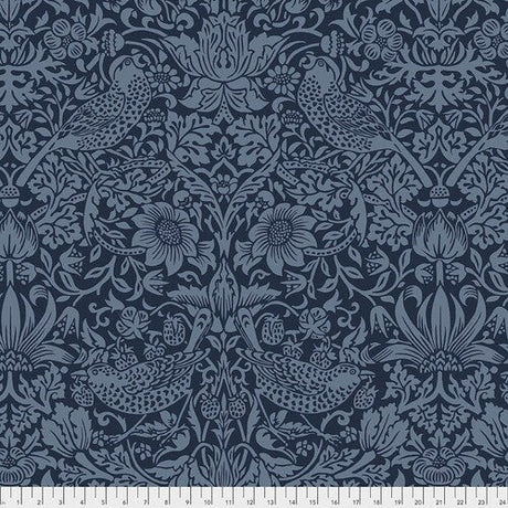 Wide Quilt Backing Strawberry Thief Navy William Morris