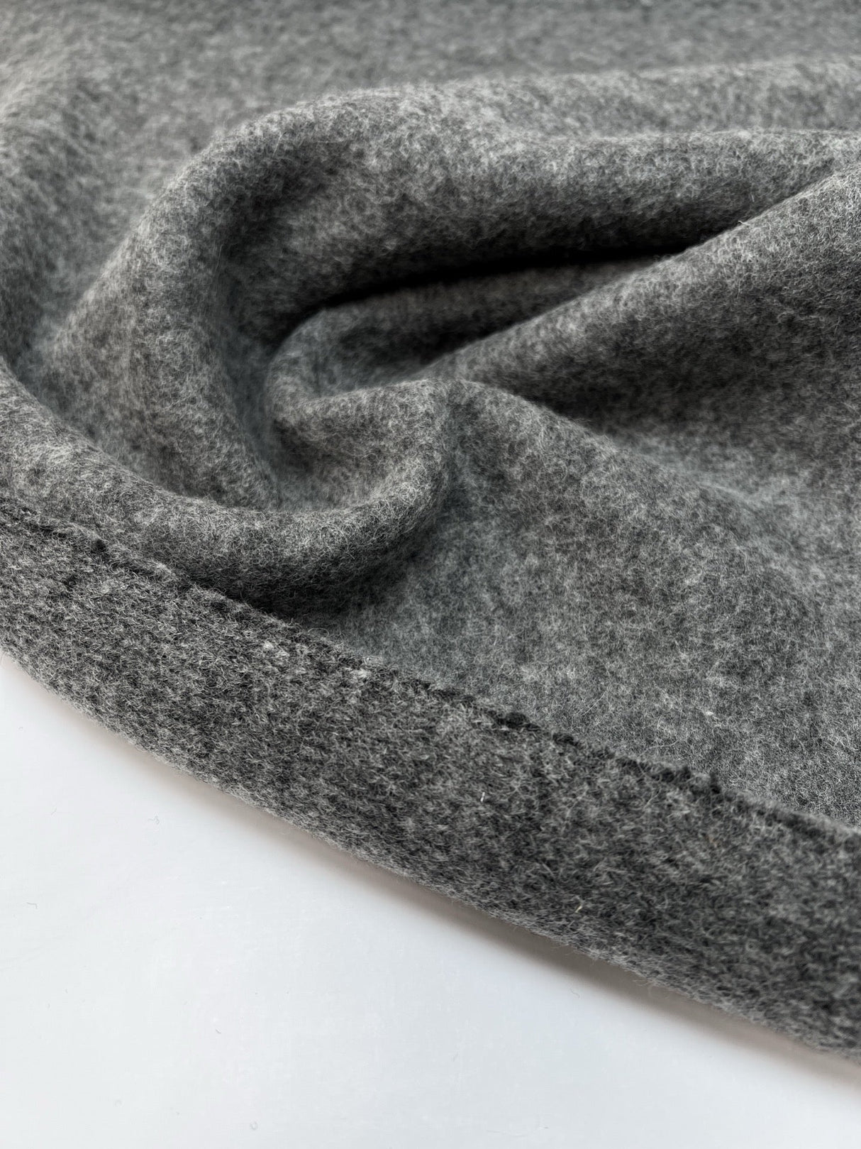 Wool Knitted Melange Gray Fabric