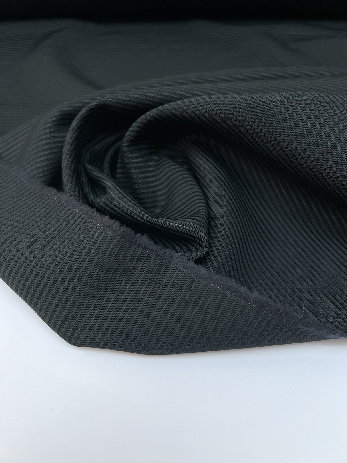 Wool Jacquard Ribbed Blue Fabric