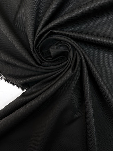 Wool Jacquard Suiting Fabric Black