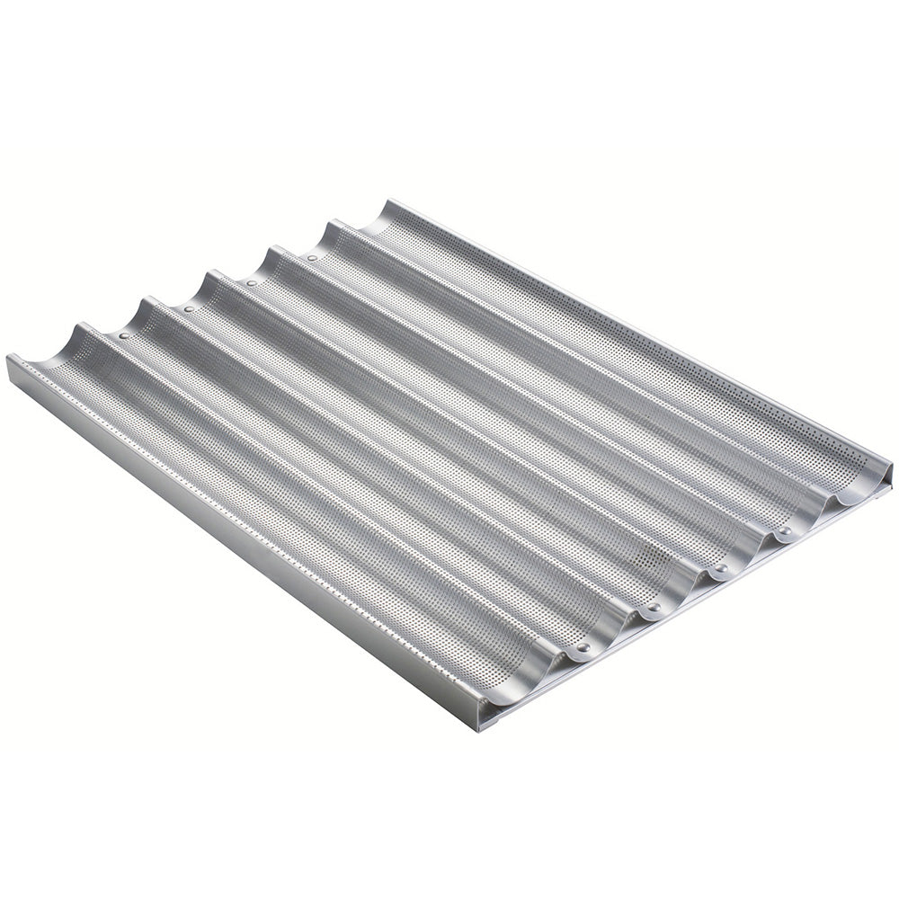 Baguette/French Bread Pan Perforated Aluminum- 6 Channels