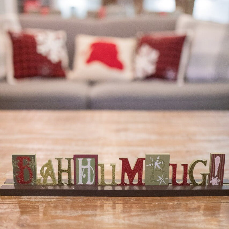 Bah Humbug Christmas Cutout Sign 19 Inch Whimsical Holiday Decor