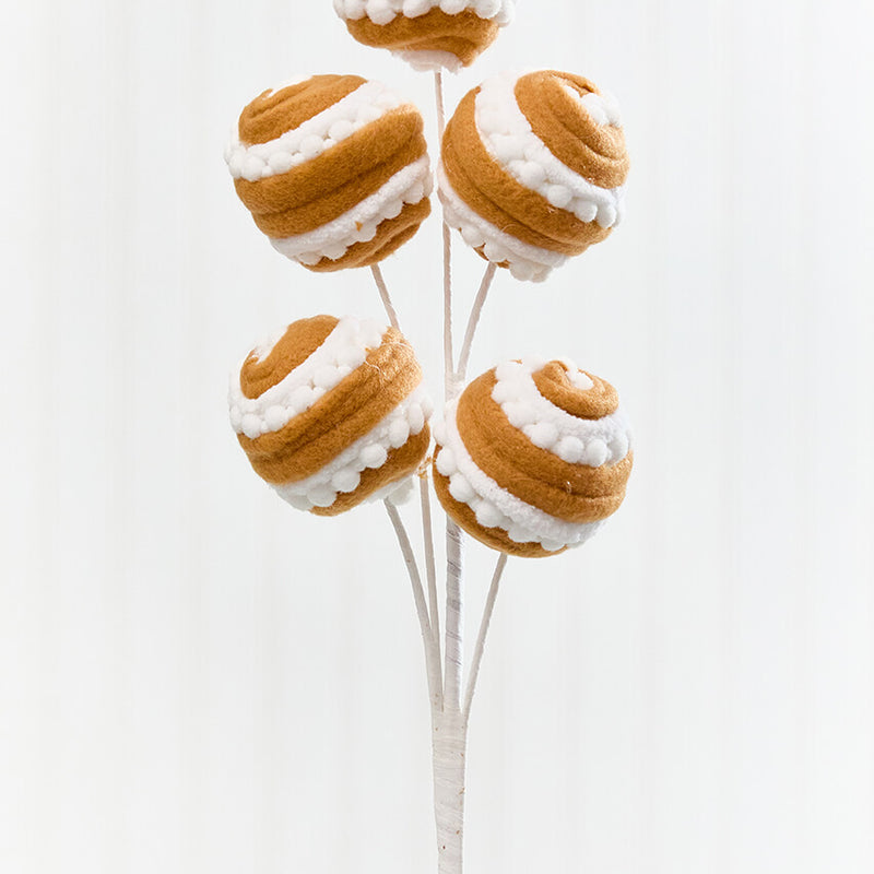 16" Gingerbread Stripe Ball Pick