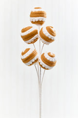 16" Gingerbread Stripe Ball Pick