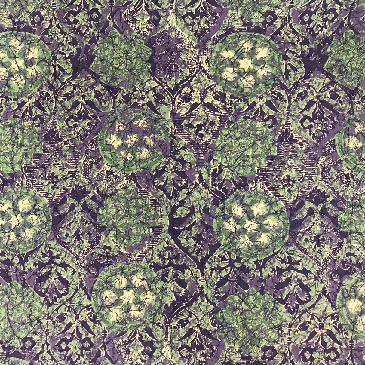 Printed Linen Cotton Blend Purplish Balls Fabric