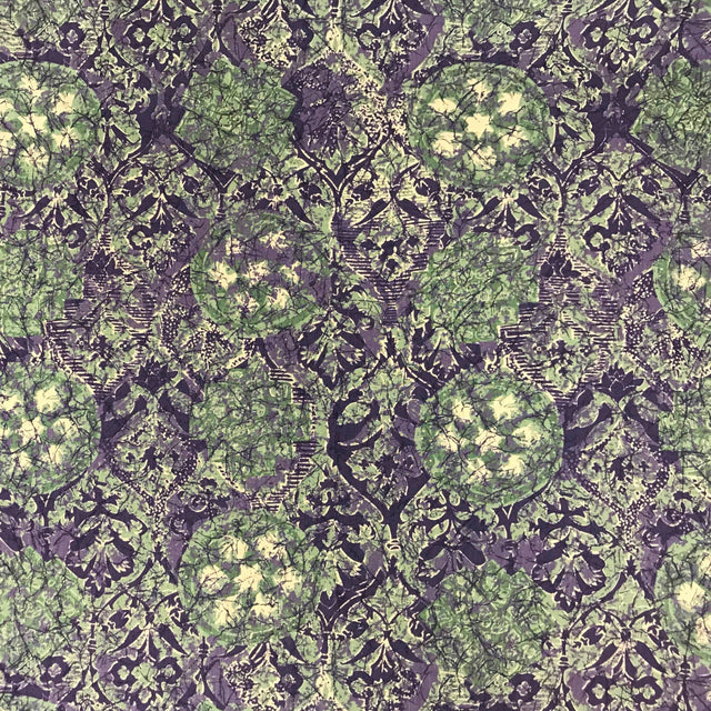 Printed Linen Cotton Blend Purplish Balls Fabric