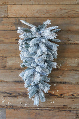 Flocked Balsam Teardrop 30 Inch Snowy Holiday Door Decoration