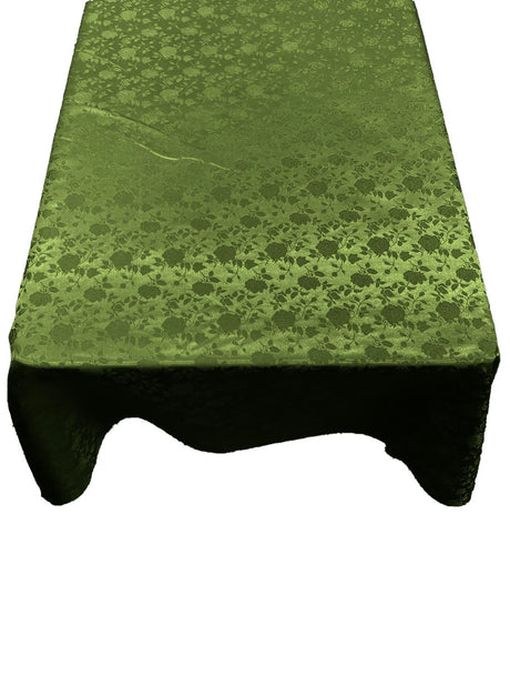 Square Tablecloth Roses Jacquard Satin Fabric - Floral Jacquard, 42" X 42" (1 Piece)