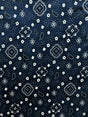 Paisley Bandanna Navy Poly Cotton Fabric - Navy Paisley Bandanna Print, 59/60" Width (1 Yard)