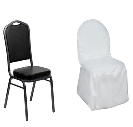 Polyester Banquet Chair Cover - 100 Percent Polyester Fabric, Solid, 38" Height, 17" Chair Back, 18" Seat, 18" Leg (By Piece)