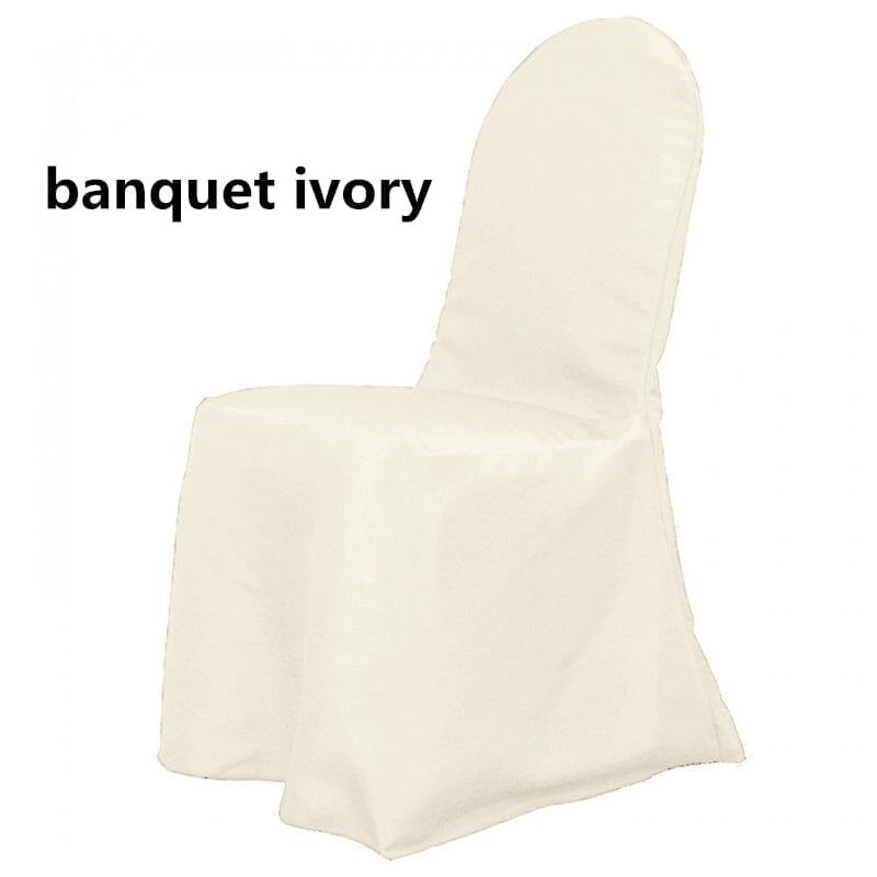 Polyester Banquet Chair Cover - 100 Percent Polyester Fabric, Solid, 38" Height, 17" Chair Back, 18" Seat, 18" Leg (By Piece)