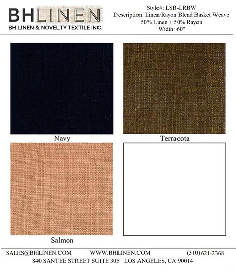 Linen Rayon Basket Weave Fabric