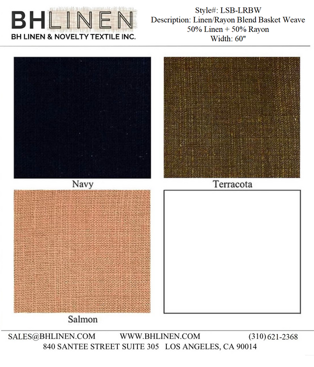 Linen Rayon Basket Weave Fabric