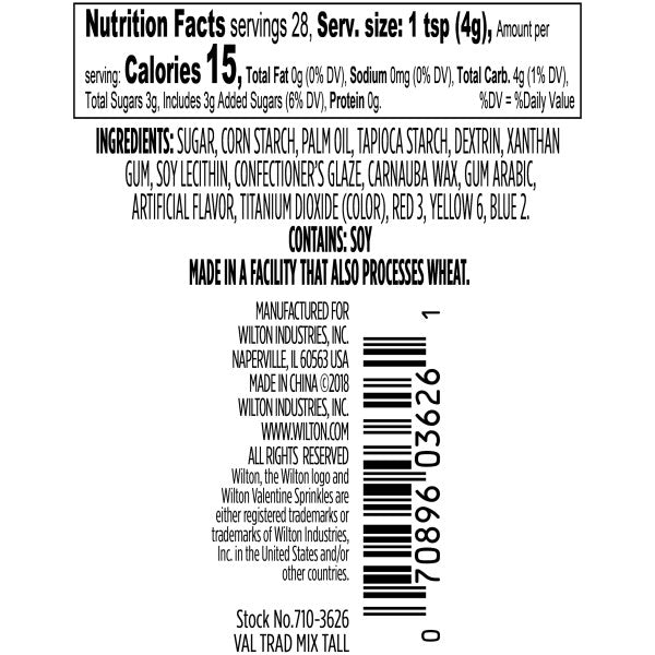 Wilton Valentine XO Sprinkles Mix, 3.88 oz.