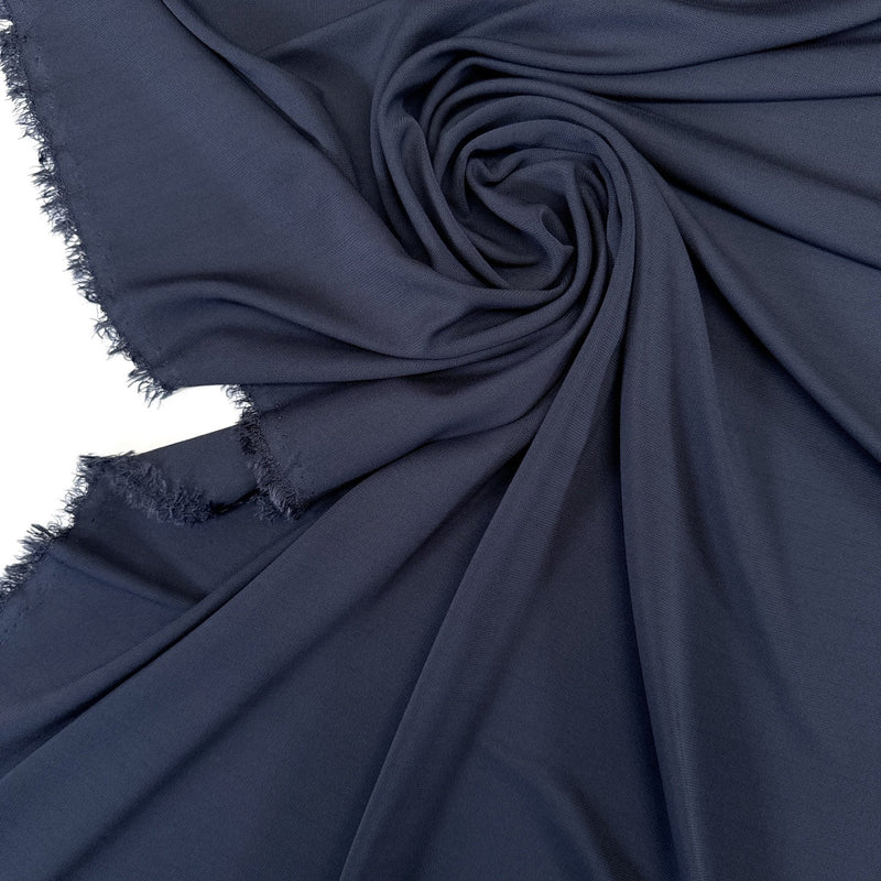 Blue Viscose Elastane Knitted Fabric