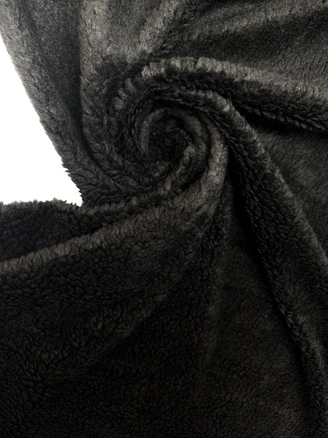 Black Polyester Acrylic Knitted Fabric